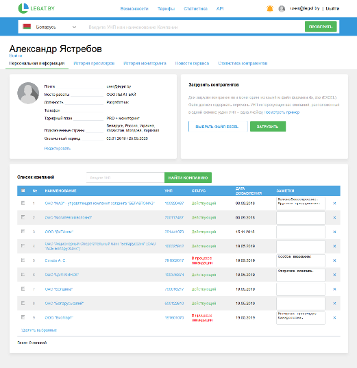 Личный кабинет